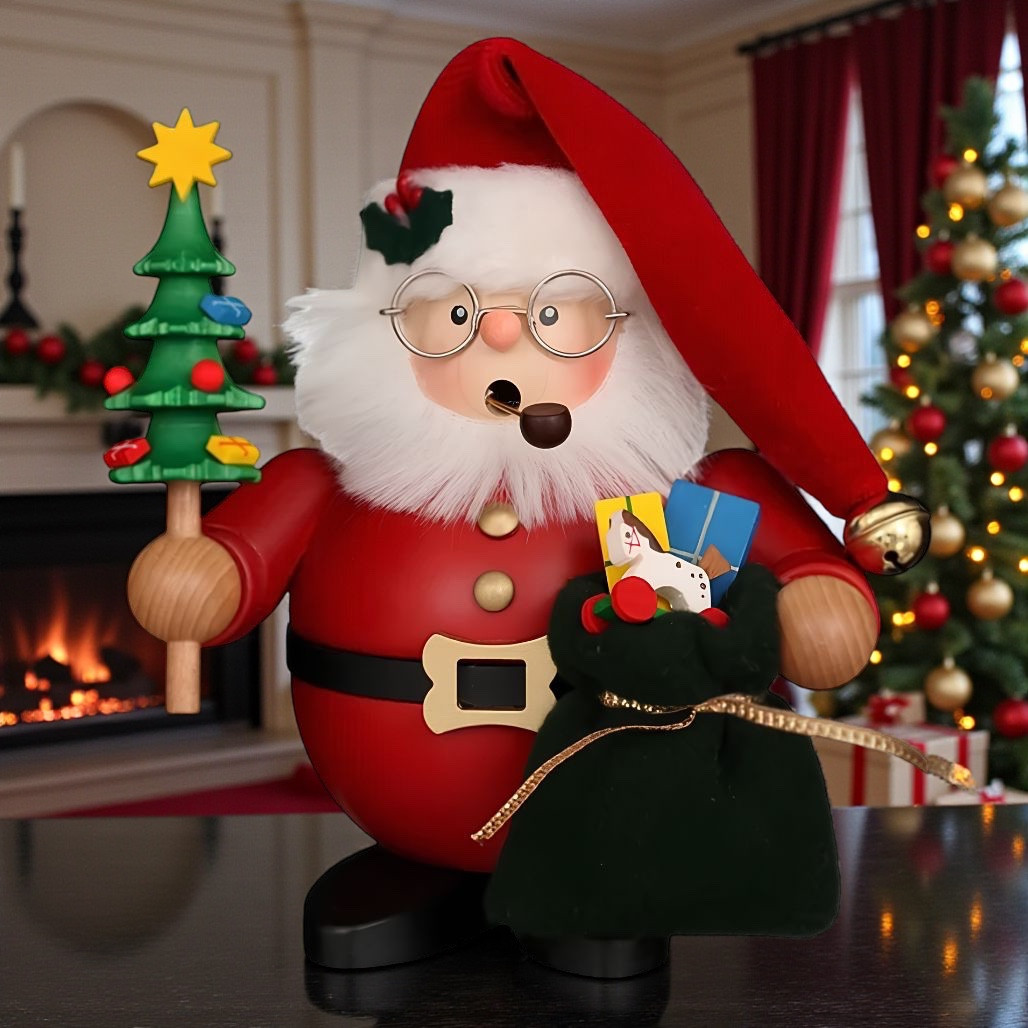 Christian Ulbricht Red Santa Claus Smoker | 6.5 Inch Wood