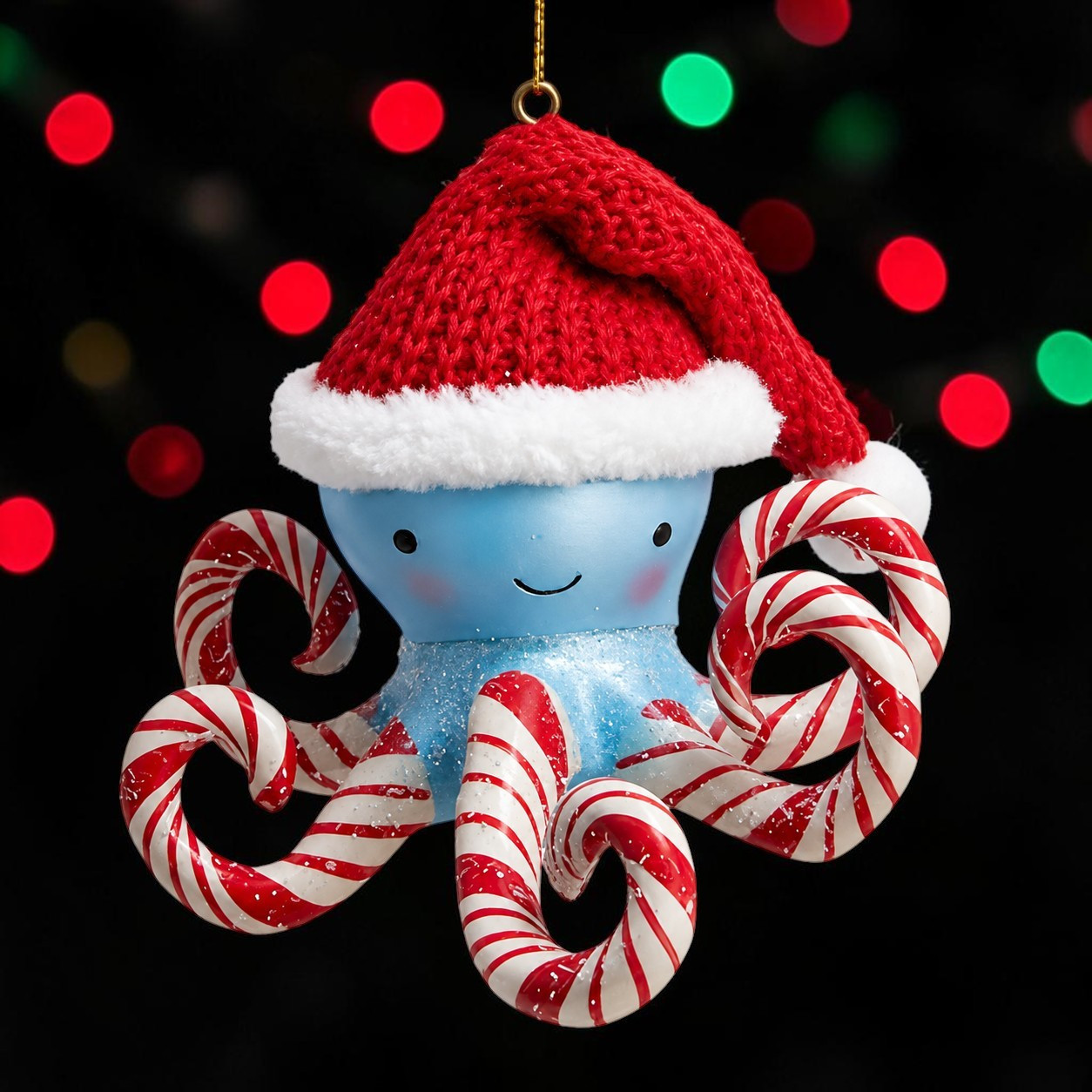Kurt Adler Candy Cane Octopus Ornament