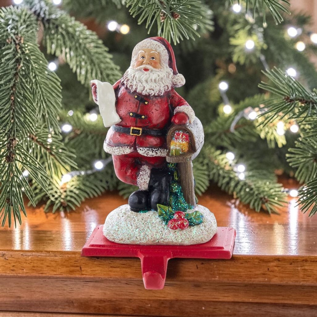 Kurt Adler Santa With Mailbox Stocking Holder