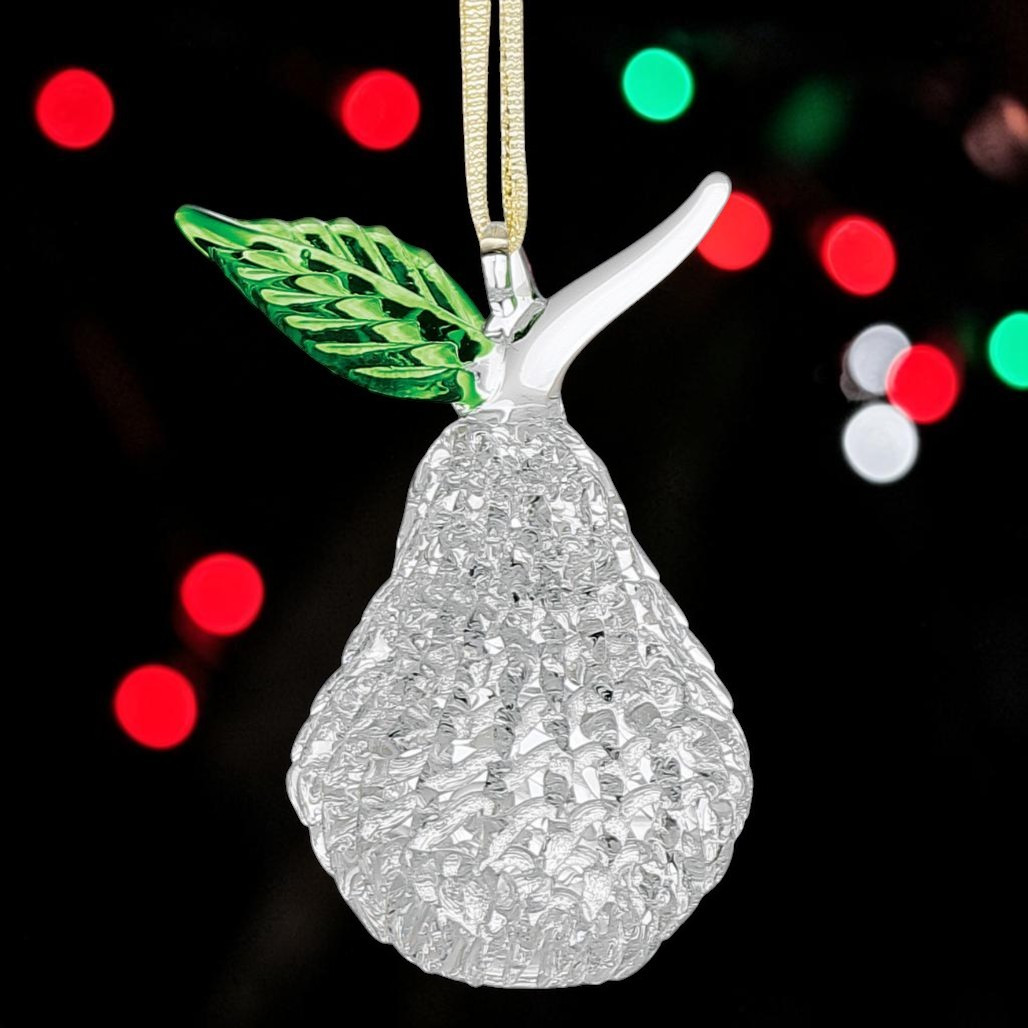 Spun Glass Pear Ornament | The Christmas Loft