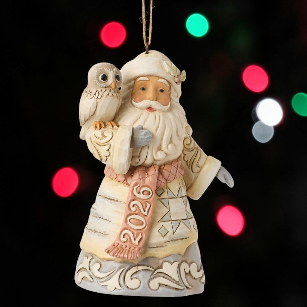 置物 #50s60sMichelindollwithvintagesweatshirt Jim Shore Woodland Date 2026 Santa Ornament | The Christmas Loft