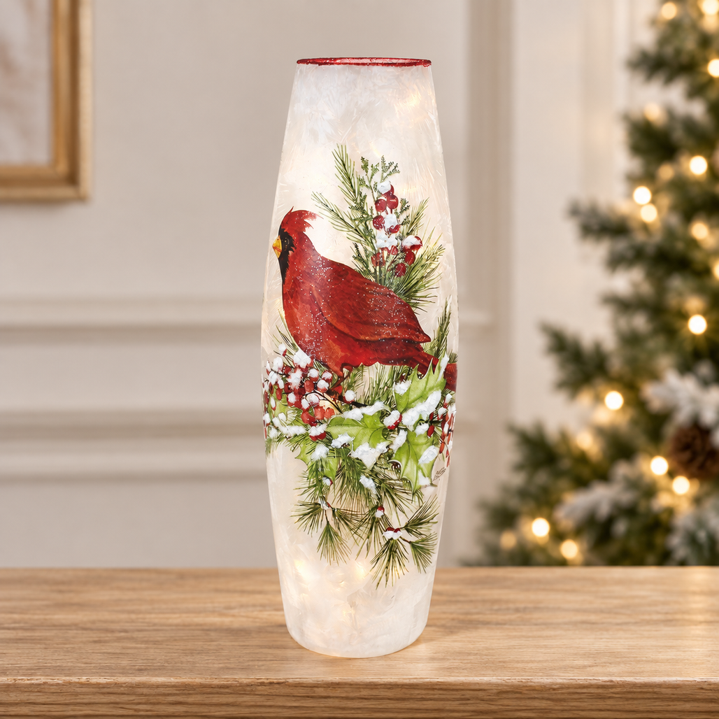 Stony Creek LED Lighted Red Cardinal Lamp | The Christmas Loft