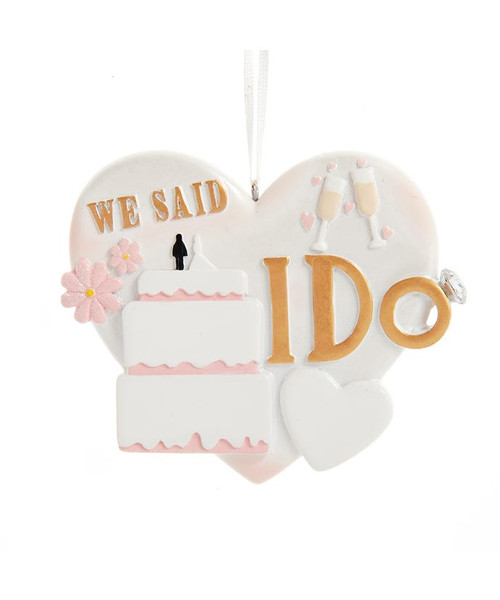 "We Said I Do" Heart Ornament For Personalization
