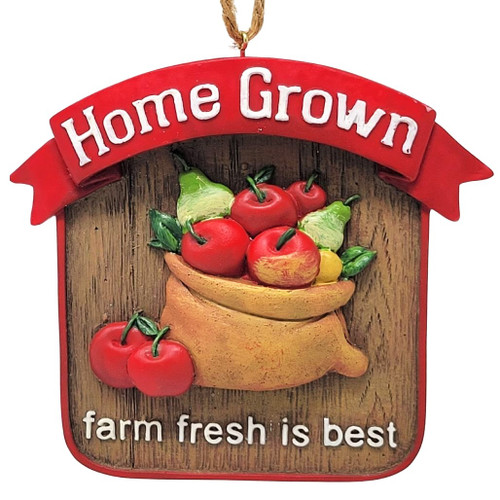Home Grown Fruit and Vegetable Sign Ornament