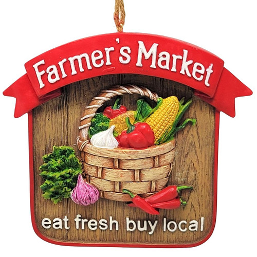 Farmer's Market Fruit and Vegetable Sign Ornament