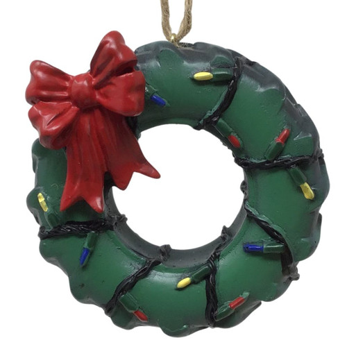 Tractor Tire Wreath With Lights Ornament