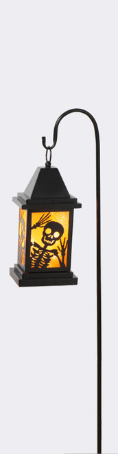 Orange Solar Powered Lantern With Skeleton Yard Theme
