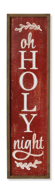 31.5" Wooden Porch Sign With Insignia "Holy Night"
