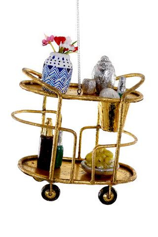 Glam Bar Cart Holiday Ornament