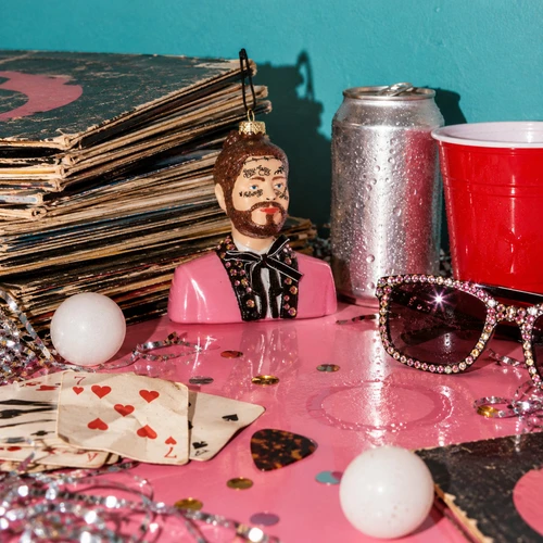 Cody Foster Post Malone Blown Glass Ornament – glass Christmas ornament styled in a fun, eclectic home scene