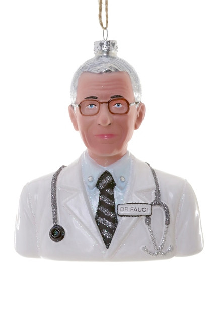 Cody Foster Dr Fauci Glass Christmas Ornament 4 1/2 inches