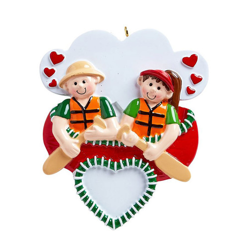 Personalized Canoe Couple Christmas Ornament
