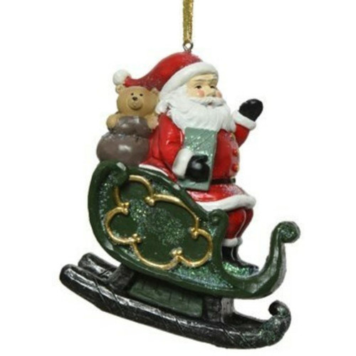 Santa In His Sleigh Ornament