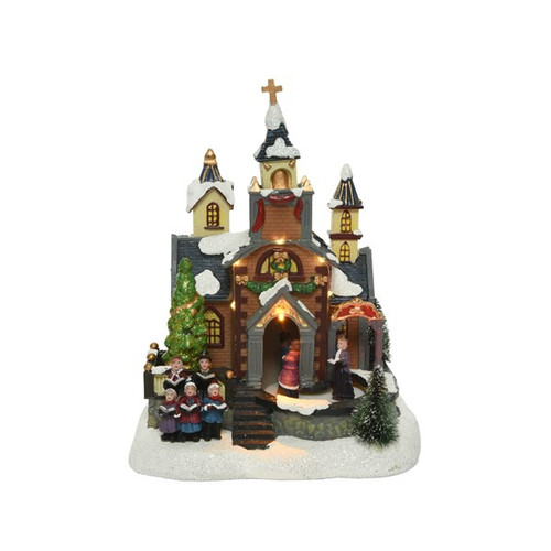 9" Battery Operated Lit Church Figure

