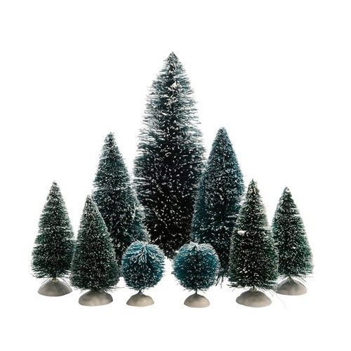 9 Piece Pine Trees Measuring From 2" to 9"
