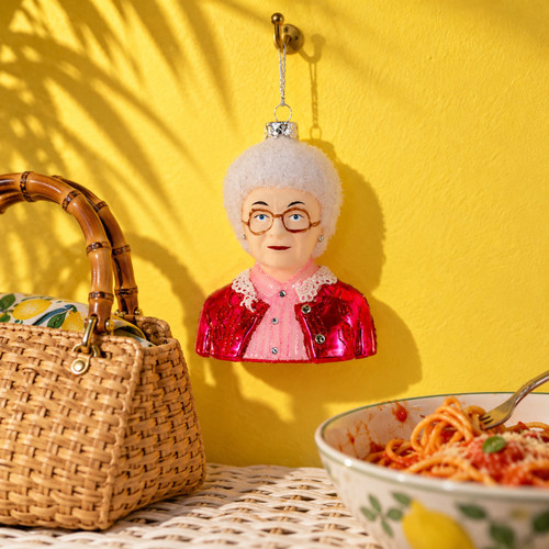 Cody Foster Golden Girls Sophia Ornament – glass Christmas ornament styled in a fun, eclectic home scene