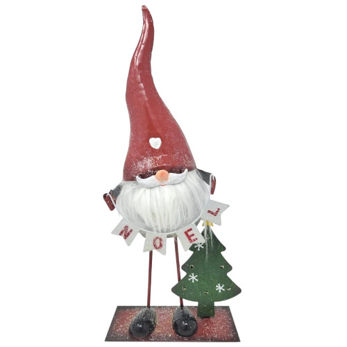 LED Metal Noel Gnome Figurine