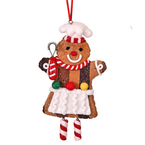 5" Gingerbread Man w/Stripe Collar Ornament
