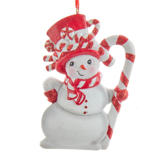 Peppermint Snowman with Candy Cane Ornament
