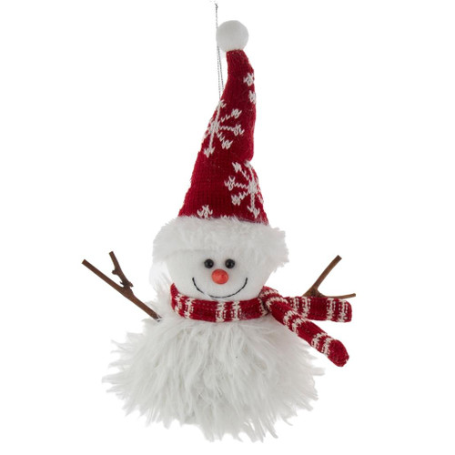 Snowman Ornament Wearing A Winter Hat
