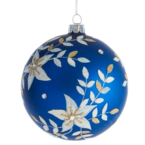 Indigo Blue Glass Ball Ornament

