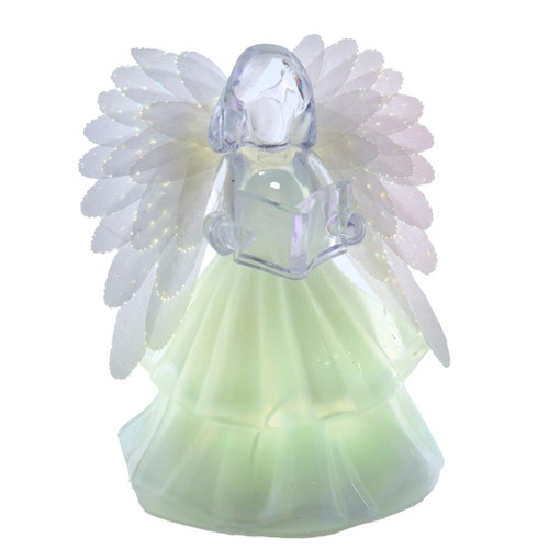 Battery Operated Fiber Optic RGB Angel with A Book
