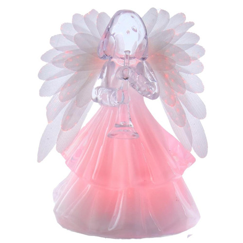 Battery Operated Fiber Optic RGB Angel with A Trump
