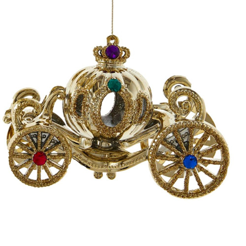 Gold Jeweled Carriage Ornament
