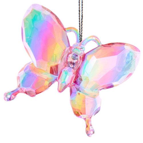 Pink Iridescent Butterfly Ornament
