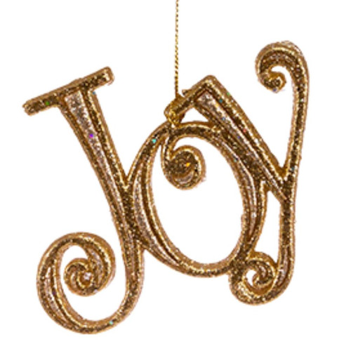 Gold Glittered Joy Ornament
