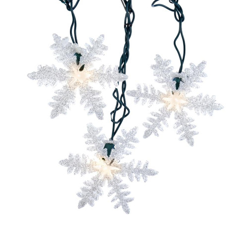 UL 10-Light White Snowflake Light Set
