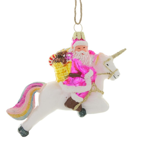 Cody Foster - Pastel Magical Fantastical Xmas Sant Blown Glass Ornament
