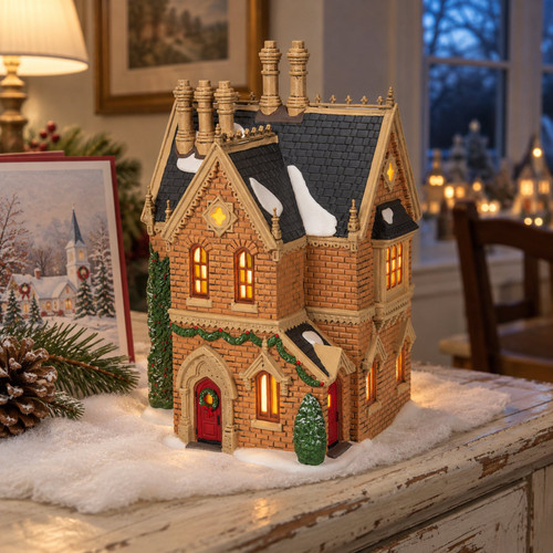 Department 56 Dickens Village - Covent Garden Manor – collectible Christmas village piece displayed in a cosy home