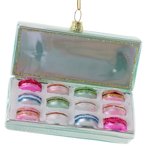 Cody Foster & Co - Box Of Macarons Blown Glass Ornament
