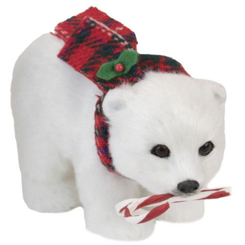 Byers' Choice - Polar Bear With Candy Cane