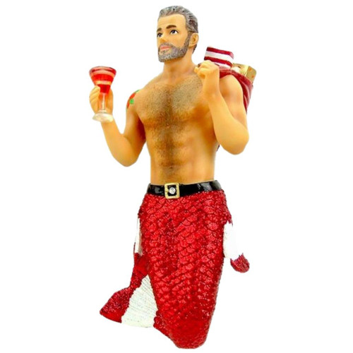 December Diamonds - Santa Daddy II Merman with Presents Christmas Ornament
