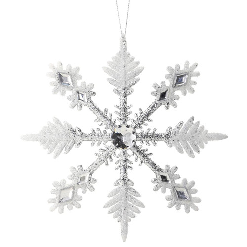 8" Acrylic Frosted Tip Snowflake Ornament
