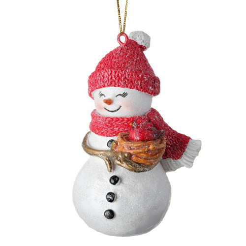 4.5" Snowman with A Red Hat Ornament
