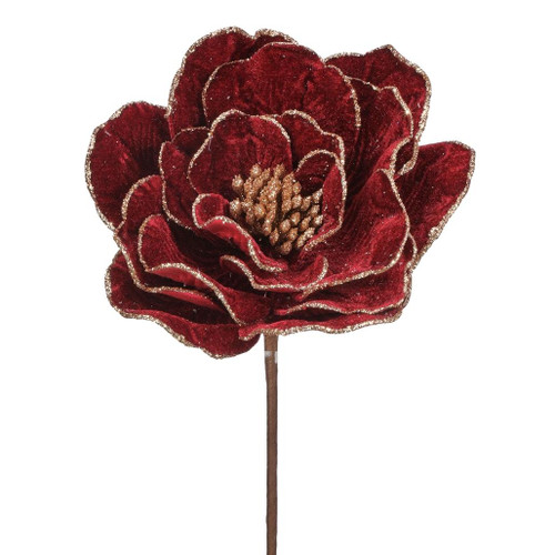 24" Beaded Edge Velvet Peony Stem
