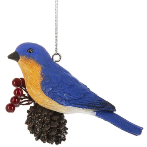 Ganz - Bluebird On A Pinecone Ornament
