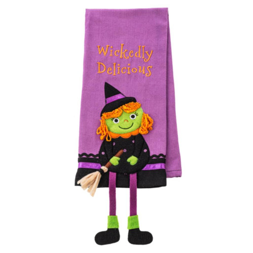 Ganz - Spooky Witch Dangle Leg Tea Towel
