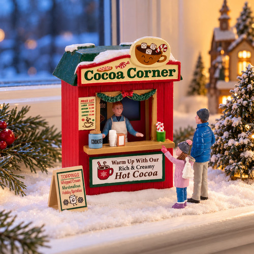 Lemax Cocoa Corner – collectible Christmas village piece displayed in a cosy home