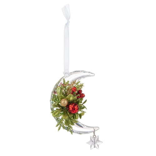 Mistletoe Crescent Moon Ornament
