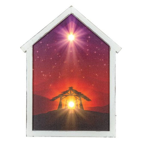 Morning Miracle In The Manger LED Canvas