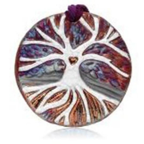 Tree of Life Medallions Ornament Handcrafted from Raku Potteryworks
