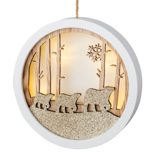 LED Wood Bears Ornament