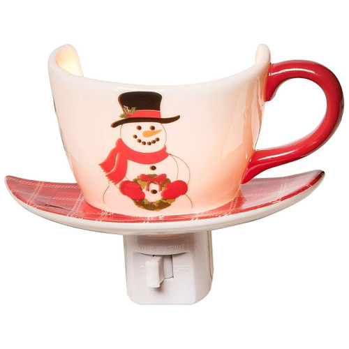 Snowman Tea Cup Night Light