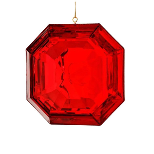 6 Inch Ruby Red Square Gem Acrylic Ornament