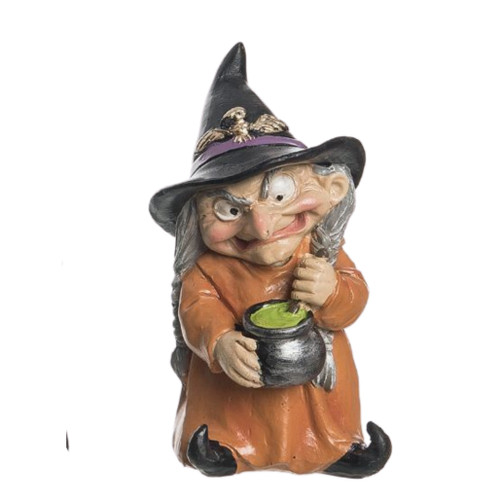 Little Witch With A Cauldron Figurine