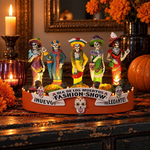 Lemax Spookytown - Catarinas Fashion Show – collectible Halloween village piece displayed in a cosy home